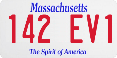 MA license plate 142EV1