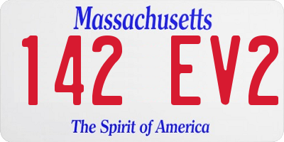 MA license plate 142EV2