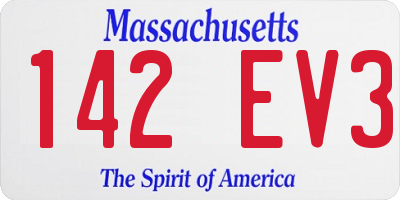 MA license plate 142EV3