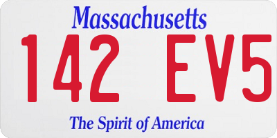 MA license plate 142EV5