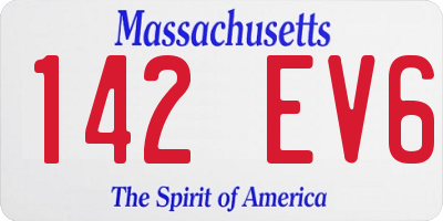 MA license plate 142EV6