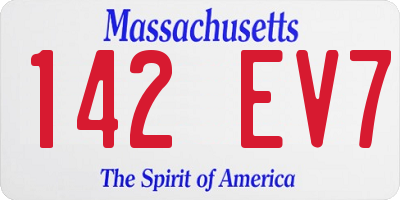 MA license plate 142EV7