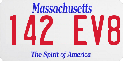 MA license plate 142EV8