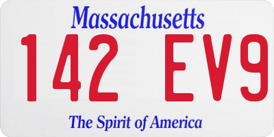 MA license plate 142EV9