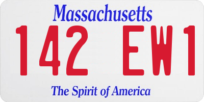 MA license plate 142EW1