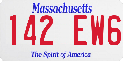 MA license plate 142EW6
