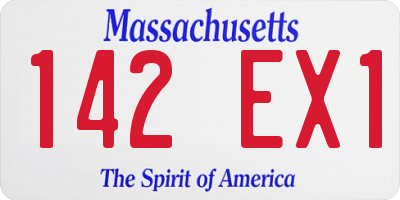 MA license plate 142EX1