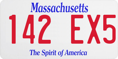 MA license plate 142EX5