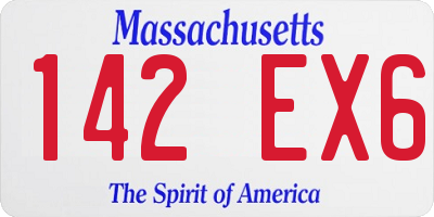 MA license plate 142EX6