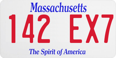 MA license plate 142EX7