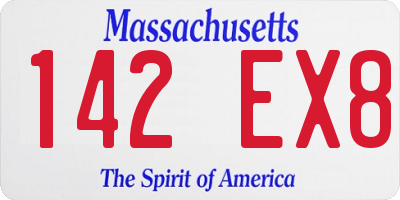 MA license plate 142EX8