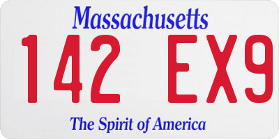 MA license plate 142EX9