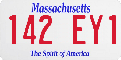 MA license plate 142EY1