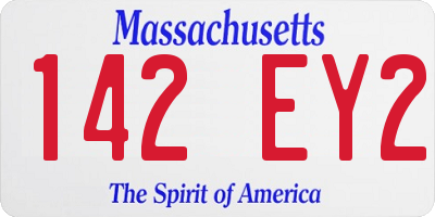 MA license plate 142EY2