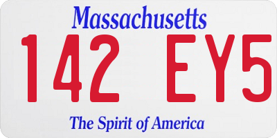 MA license plate 142EY5