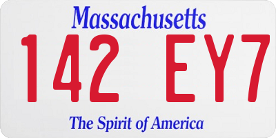 MA license plate 142EY7