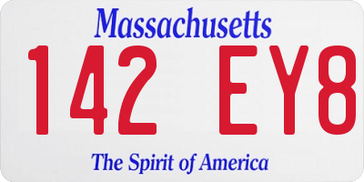 MA license plate 142EY8