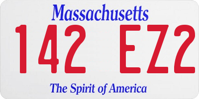 MA license plate 142EZ2