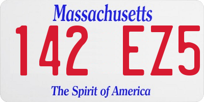 MA license plate 142EZ5