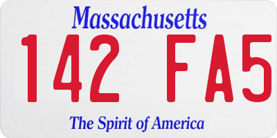 MA license plate 142FA5