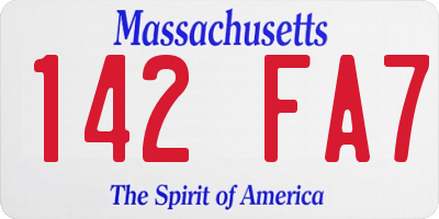 MA license plate 142FA7