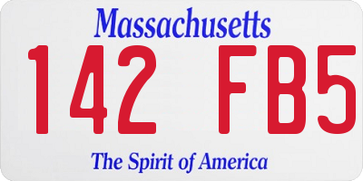 MA license plate 142FB5