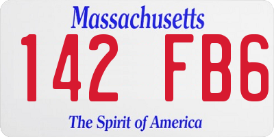 MA license plate 142FB6