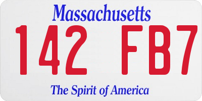 MA license plate 142FB7