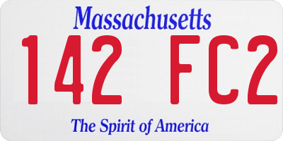 MA license plate 142FC2