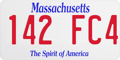 MA license plate 142FC4