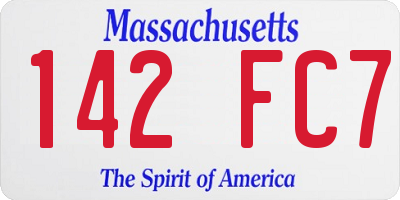 MA license plate 142FC7