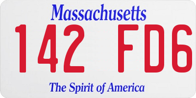 MA license plate 142FD6