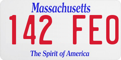 MA license plate 142FE0