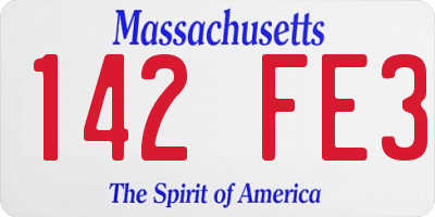 MA license plate 142FE3