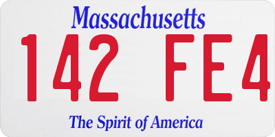 MA license plate 142FE4