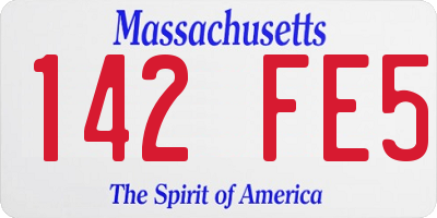 MA license plate 142FE5