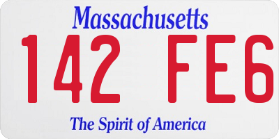 MA license plate 142FE6
