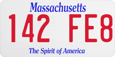 MA license plate 142FE8