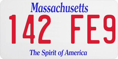MA license plate 142FE9