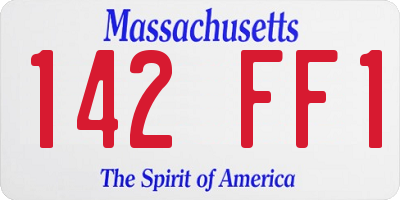 MA license plate 142FF1