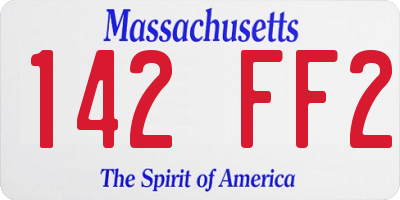MA license plate 142FF2