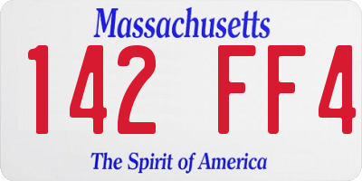 MA license plate 142FF4