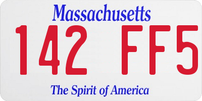 MA license plate 142FF5