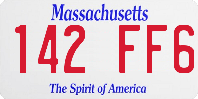 MA license plate 142FF6
