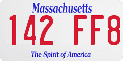 MA license plate 142FF8