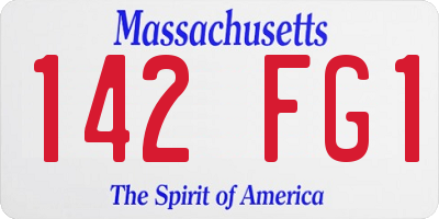 MA license plate 142FG1