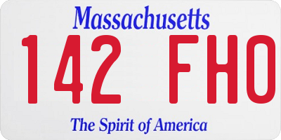 MA license plate 142FH0