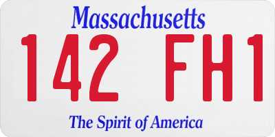 MA license plate 142FH1