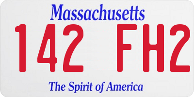 MA license plate 142FH2