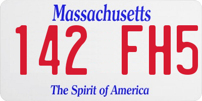 MA license plate 142FH5